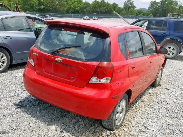 KL1TG62665B323596 - 2005 CHEVROLET AVEO LT RED photo 4