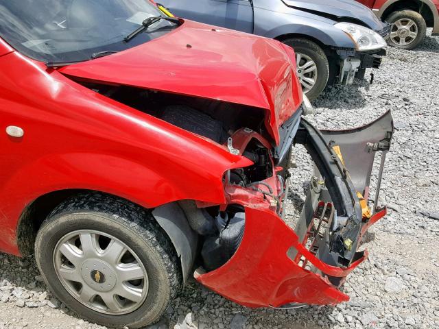 KL1TG62665B323596 - 2005 CHEVROLET AVEO LT RED photo 9