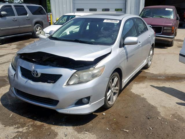 1NXBE40E99Z002232 - 2009 TOYOTA COROLLA XR SILVER photo 2