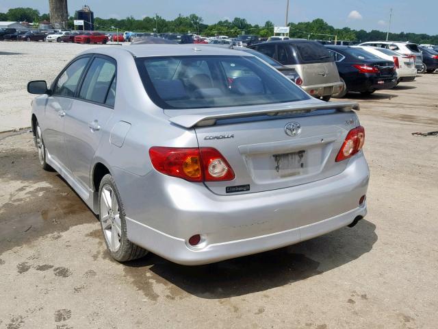 1NXBE40E99Z002232 - 2009 TOYOTA COROLLA XR SILVER photo 3