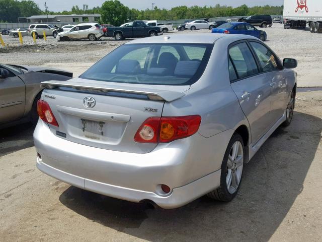 1NXBE40E99Z002232 - 2009 TOYOTA COROLLA XR SILVER photo 4