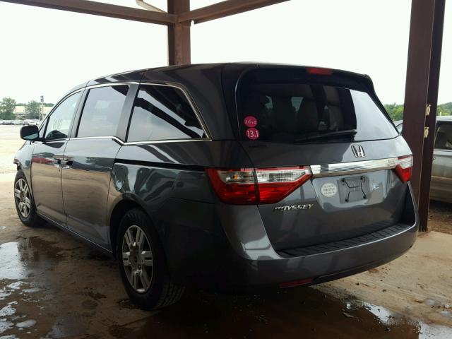 5FNRL5H24CB128555 - 2012 HONDA ODYSSEY LX GRAY photo 3