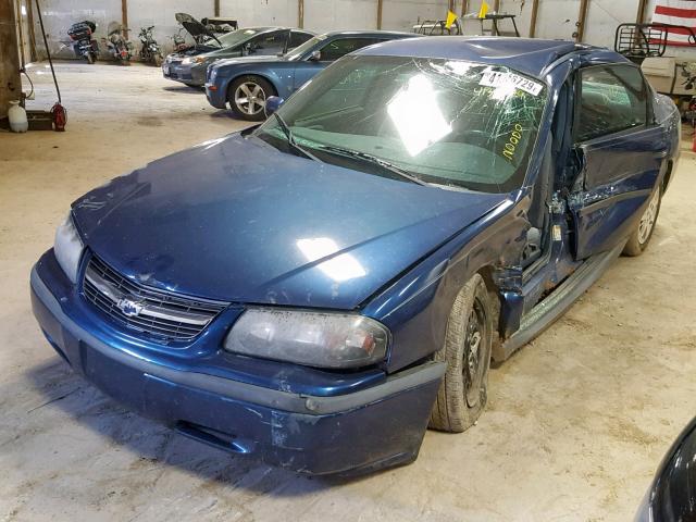 2G1WF52E249457573 - 2004 CHEVROLET IMPALA BLUE photo 2