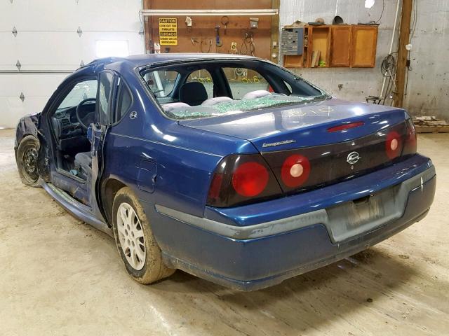 2G1WF52E249457573 - 2004 CHEVROLET IMPALA BLUE photo 3