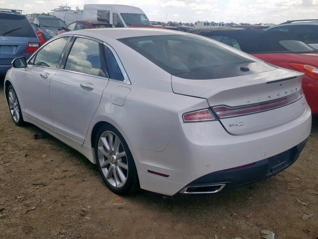 3LN6L2LU8GR610858 - 2016 LINCOLN MKZ HYBRID WHITE photo 3