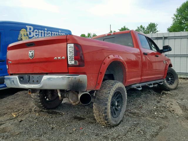 3D7UT2CL6BG593197 - 2011 DODGE RAM 2500 RED photo 4