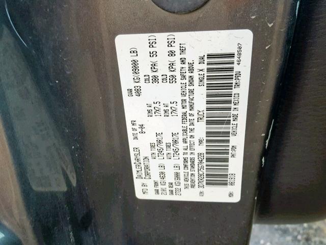 3D7KR28C75G704228 - 2005 DODGE RAM 2500 S ნაცრისფერი ფოტო 10