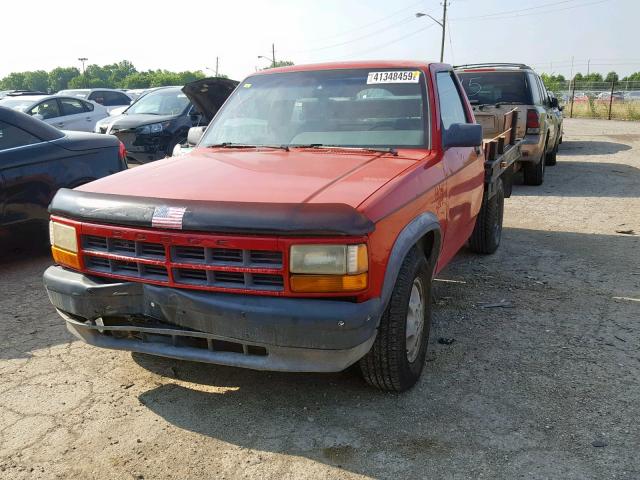 1B7FL26G4SW915743 - 1995 DODGE DAKOTA RED photo 2