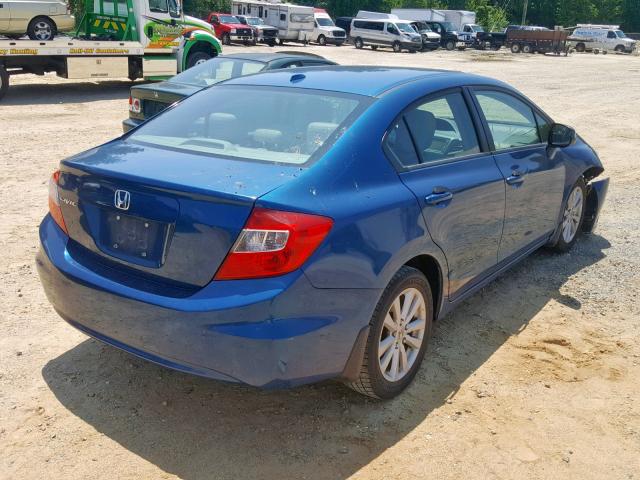 2HGFB2F9XCH530418 - 2012 HONDA CIVIC EXL BLUE photo 4