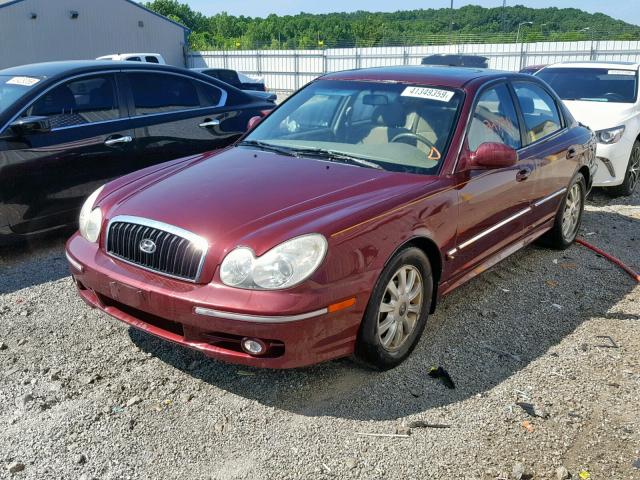 KMHWF35H03A876537 - 2003 HYUNDAI SONATA GLS MAROON photo 2