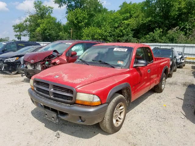 1B7GL12X22S688421 - 2002 DODGE DAKOTA BAS RED photo 2