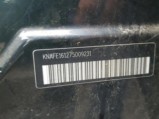 KNAFE161275009231 - 2007 KIA SPECTRA5 S BLACK photo 10