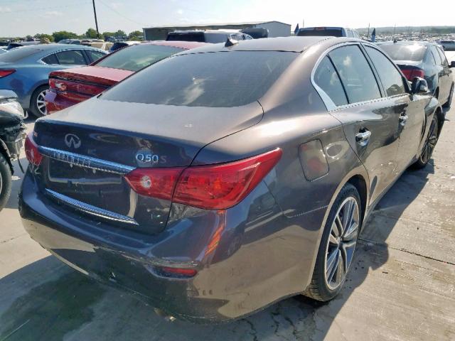 JN1BV7AP0EM675297 - 2014 INFINITI Q50 BASE Marrón foto 4