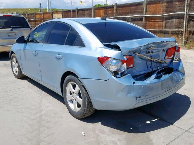 1G1PF5SCXC7205475 - 2012 CHEVROLET CRUZE LT BLUE photo 3