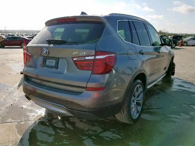 5UXWX7C56F0K34446 - 2015 BMW X3 XDRIVE3 GRAY photo 4