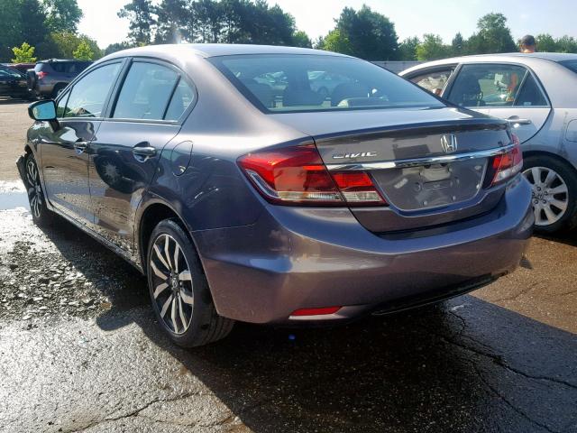 19XFB2F99FE067105 - 2015 HONDA CIVIC EXL GRAY photo 3