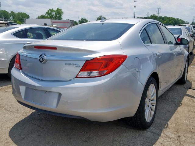 W04GP5EC3B1137970 - 2011 BUICK REGAL CXL SILVER photo 4