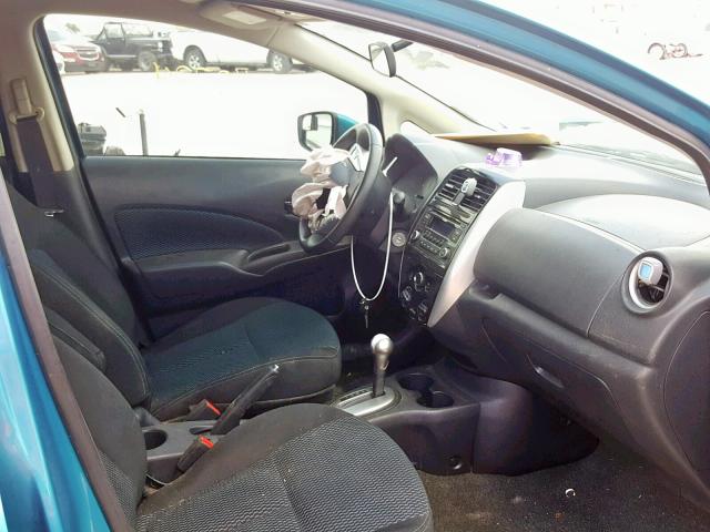 3N1CE2CP1FL412025 - 2015 NISSAN VERSA NOTE TEAL photo 5