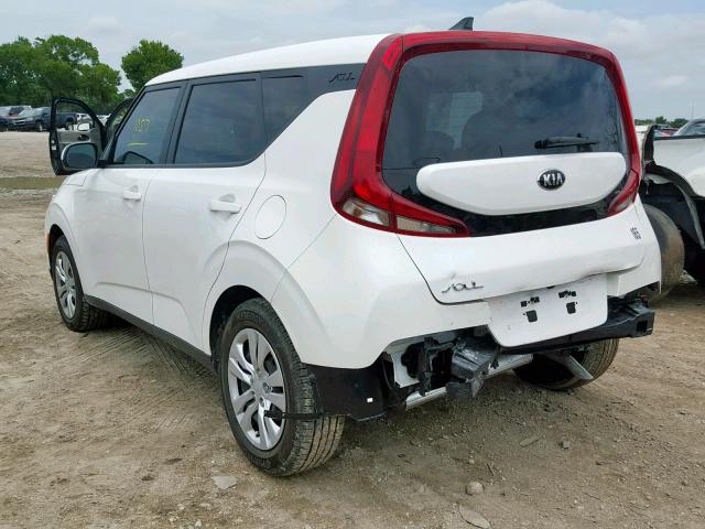 KNDJ23AU4L7044998 - 2020 KIA SOUL LX WHITE photo 3