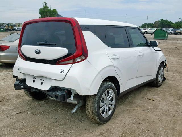 KNDJ23AU4L7044998 - 2020 KIA SOUL LX WHITE photo 4