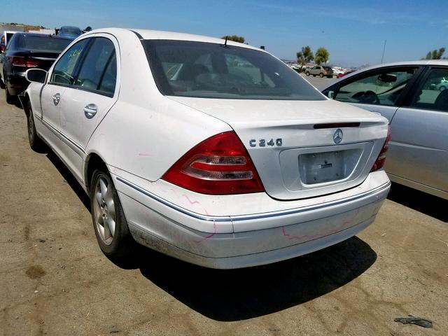 WDBRF61J31F108576 - 2001 MERCEDES-BENZ C 240 WHITE photo 3