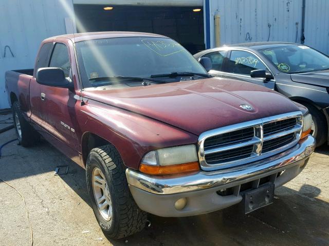 1B7GL22N61S334825 - 2001 DODGE DAKOTA BURGUNDY photo 1