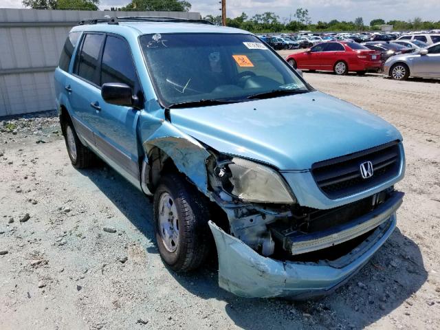 2HKYF18173H613101 - 2003 HONDA PILOT LX BLUE photo 1