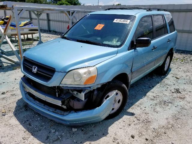 2HKYF18173H613101 - 2003 HONDA PILOT LX BLUE photo 2