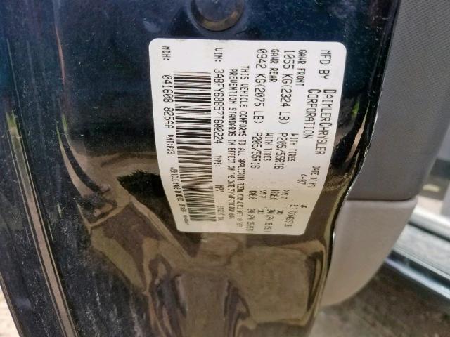 3A8FY68B57T600224 - 2007 CHRYSLER PT CRUISER BLACK photo 10