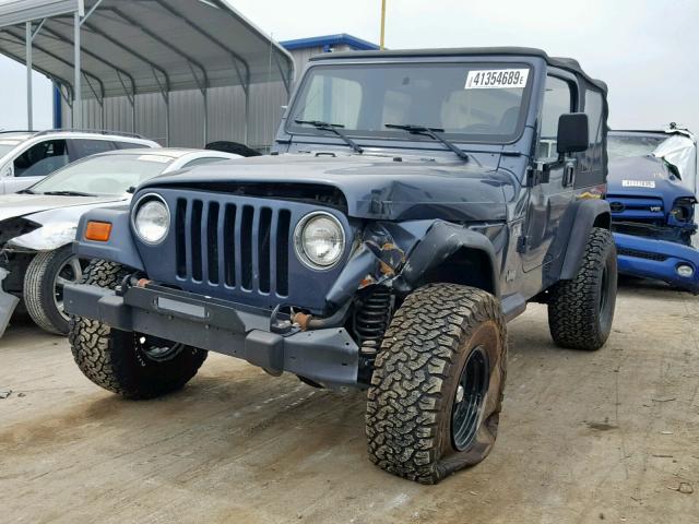 1J4FA39SX2P733836 - 2002 JEEP WRANGLER / BLUE photo 2