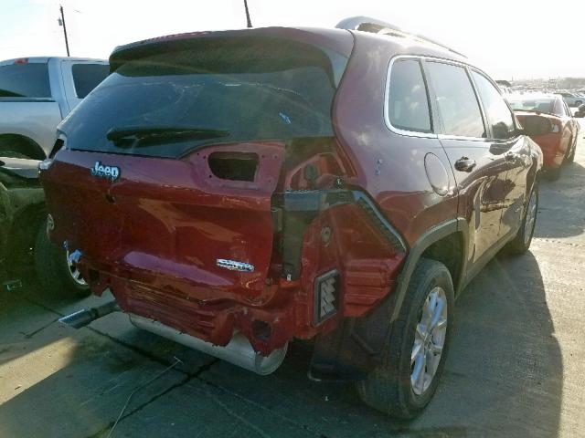 1C4PJLCB0GW291603 - 2016 JEEP CHEROKEE L MAROON photo 4