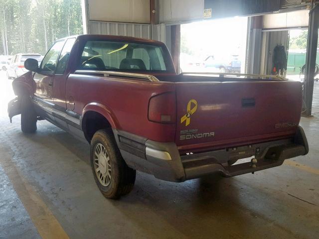 1GTCT19X5V8503512 - 1997 GMC SONOMA BURGUNDY photo 3