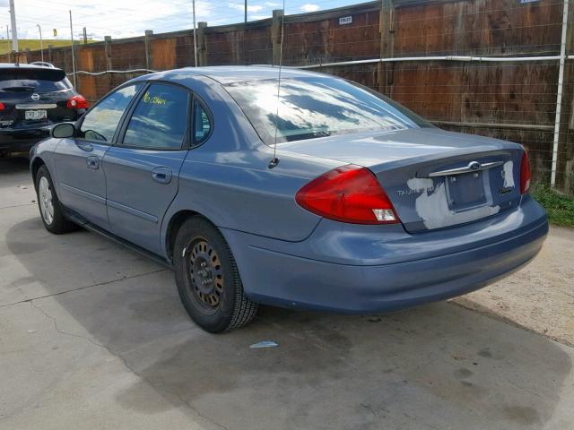 1FAFP52U1YG167978 - 2000 FORD TAURUS LX BLUE photo 3