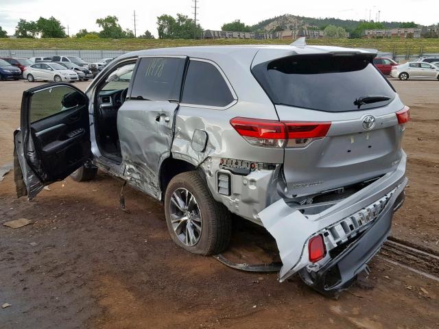 5TDBZRFH0JS892202 - 2018 TOYOTA HIGHLANDER SILVER photo 3