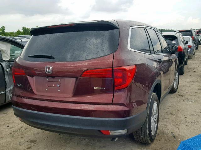 5FNYF5H18JB011729 - 2018 HONDA PILOT LX RED photo 4