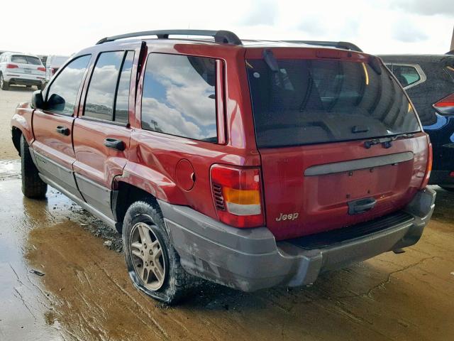 1J4GX48S72C289431 - 2002 JEEP GRAND CHER RED photo 3