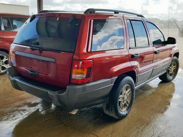 1J4GX48S72C289431 - 2002 JEEP GRAND CHER RED photo 4