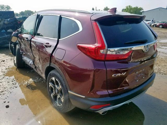 2HKRW2H90KH612581 - 2019 HONDA CR-V TOURI MAROON photo 3