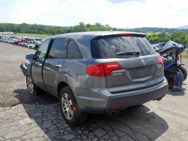 2HNYD28288H545423 - 2008 ACURA MDX GRAY photo 3