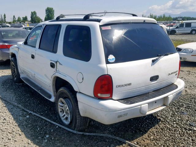 1D4HS58N13F564173 - 2003 DODGE DURANGO SL WHITE photo 3