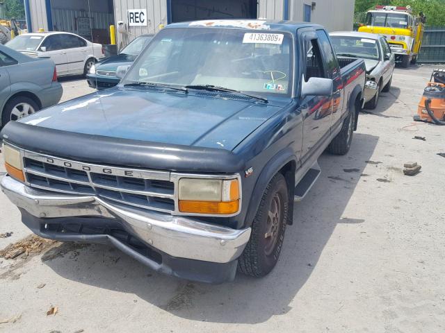 1B7GL23X2TS660110 - 1996 DODGE DAKOTA GREEN photo 2