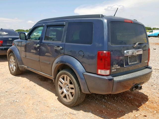 1D8GU58K48W123204 - 2008 DODGE NITRO SLT BLUE photo 3