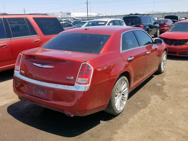 2C3CCACGXCH200763 - 2012 CHRYSLER 300 LIMITE BURGUNDY photo 4