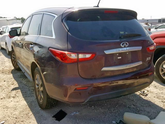 5N1AL0MM4DC335321 - 2013 INFINITI JX35 BURGUNDY photo 3