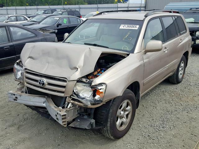 JTEGP21A440019911 - 2004 TOYOTA HIGHLANDER GOLD photo 2