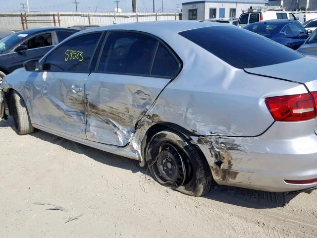 3VW2K7AJ1FM339162 - 2015 VOLKSWAGEN JETTA BASE SILVER photo 9