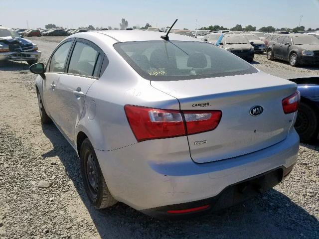 KNADM4A38D6244761 - 2013 KIA RIO LX SILVER photo 3