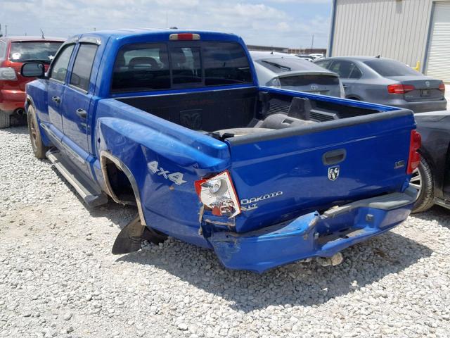 1D7HW48J87S147242 - 2007 DODGE DAKOTA QUA BLUE photo 3