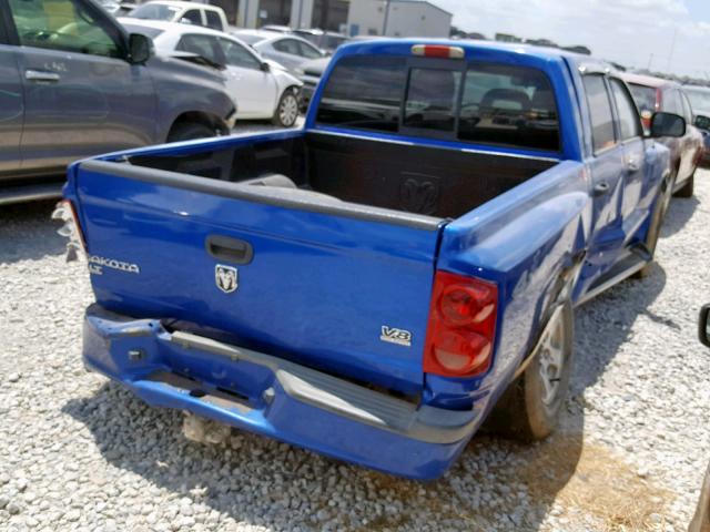 1D7HW48J87S147242 - 2007 DODGE DAKOTA QUA BLUE photo 4