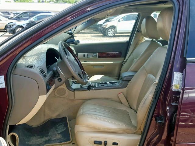 1LNFM87AX6Y602373 - 2006 LINCOLN LS BURGUNDY photo 5